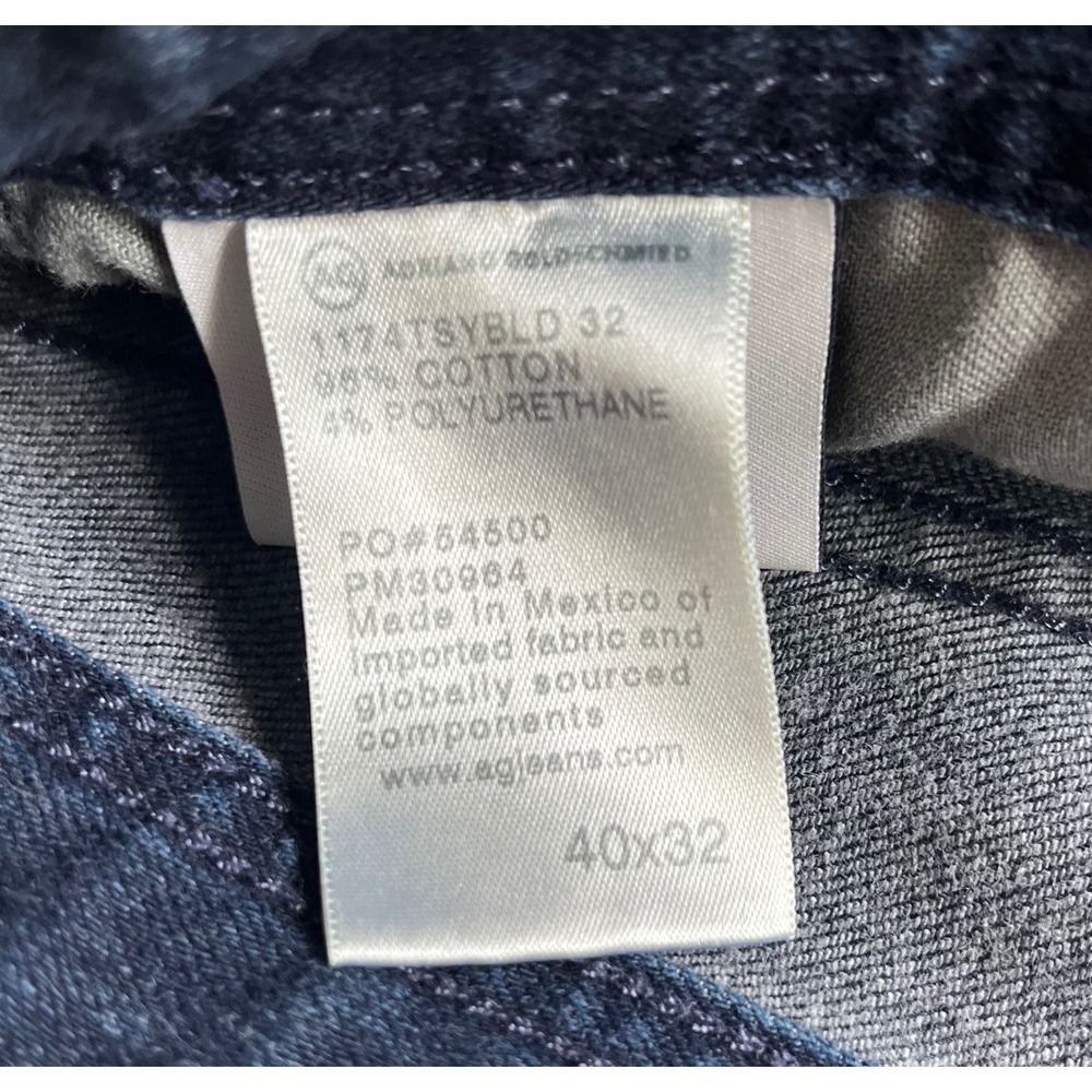 AG Adriano Goldschmied Graduate Tailored Leg Jeans Mens Indigo Blue Denim 40x32 - Picture 12 of 15